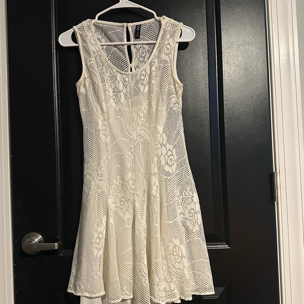 ROE Cream Fit and Flare Mini Dress